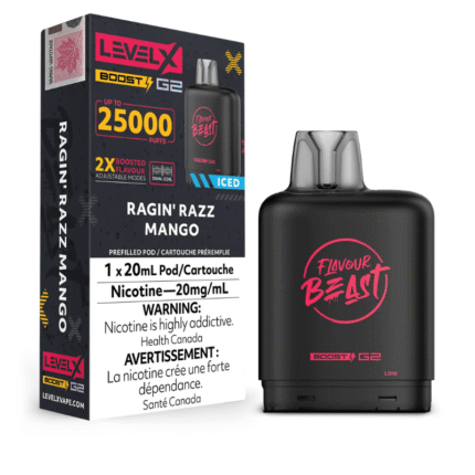 Level X G2 Boost Flavour Beast Pods - Ragin' Razz Mango Iced, 25k Puffs - Pods - Mister Vapor