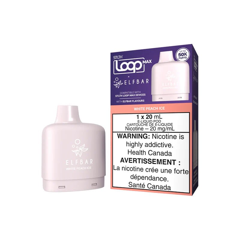 STLTH Loop Max X Elf Bar 50k Pod - White Peach Ice - PODS - Mister Vapor