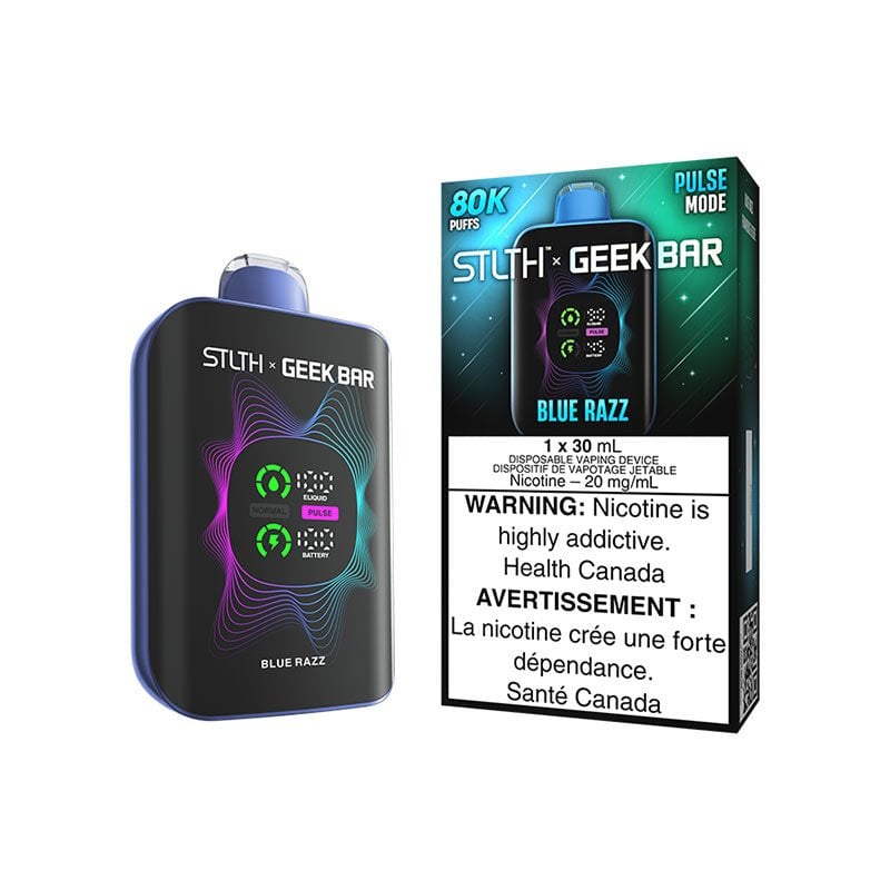 STLTH X GEEKBAR Blue Razz 80K Disposable Vape, 30mL - DISPOSABLE - Mister Vapor