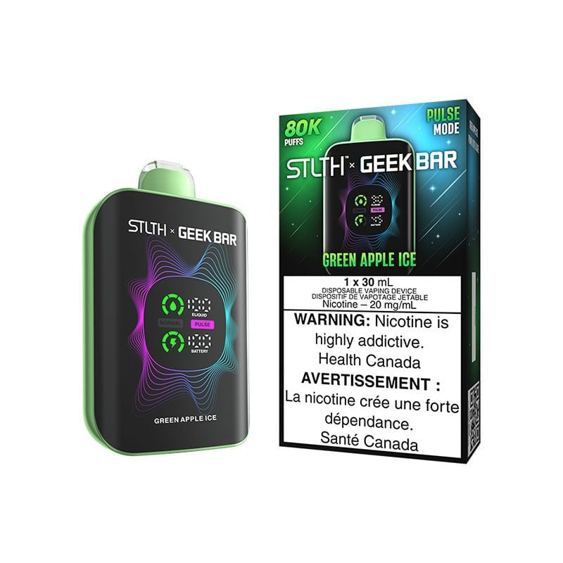 STLTH X GEEKBAR Green Apple Ice 80K Disposable Vape, 30mL - DISPOSABLE - Mister Vapor