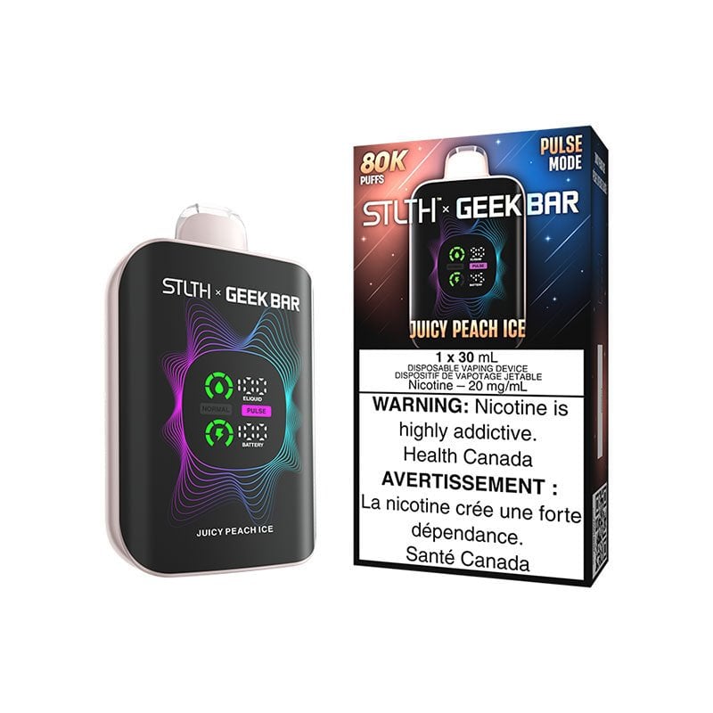images STLTH X GEEKBAR Juicy Peach Ice 80K Disposable Vape, 30mL - DISPOSABLE - Mister Vapor