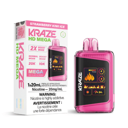 Kraze HD Mega Strawberry Kiwi Ice (20K Puffs) Disposable Vape - DISPOSABLE - Mister Vapor