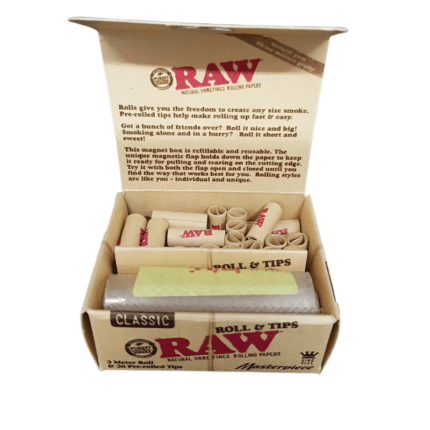 Raw Classic Masterpiece King Size Roll And Tips - Herbal Vaporizer - Mister Vapor