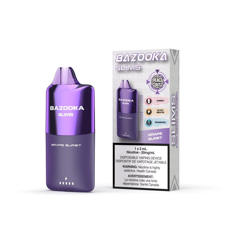 Bazooka Slims Disposable Vape - Grape Burst - DISPOSABLE - Mister Vapor