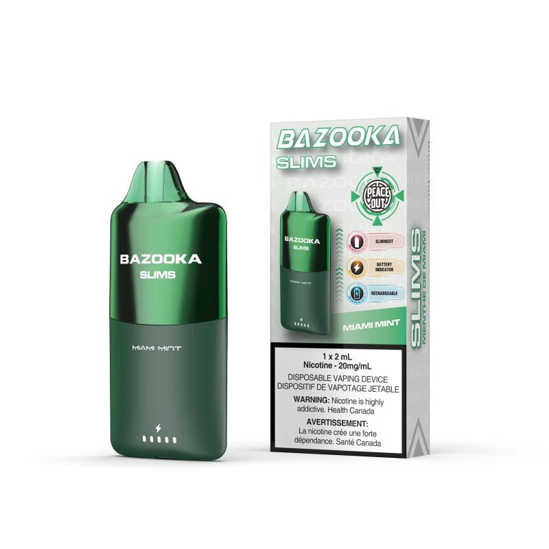 Bazooka Slims Disposable Vape - Miami Mint - DISPOSABLE - Mister Vapor