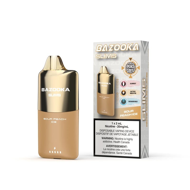 Bazooka Slims Disposable Vape - Sour Peach Ice - DISPOSABLE - Mister Vapor