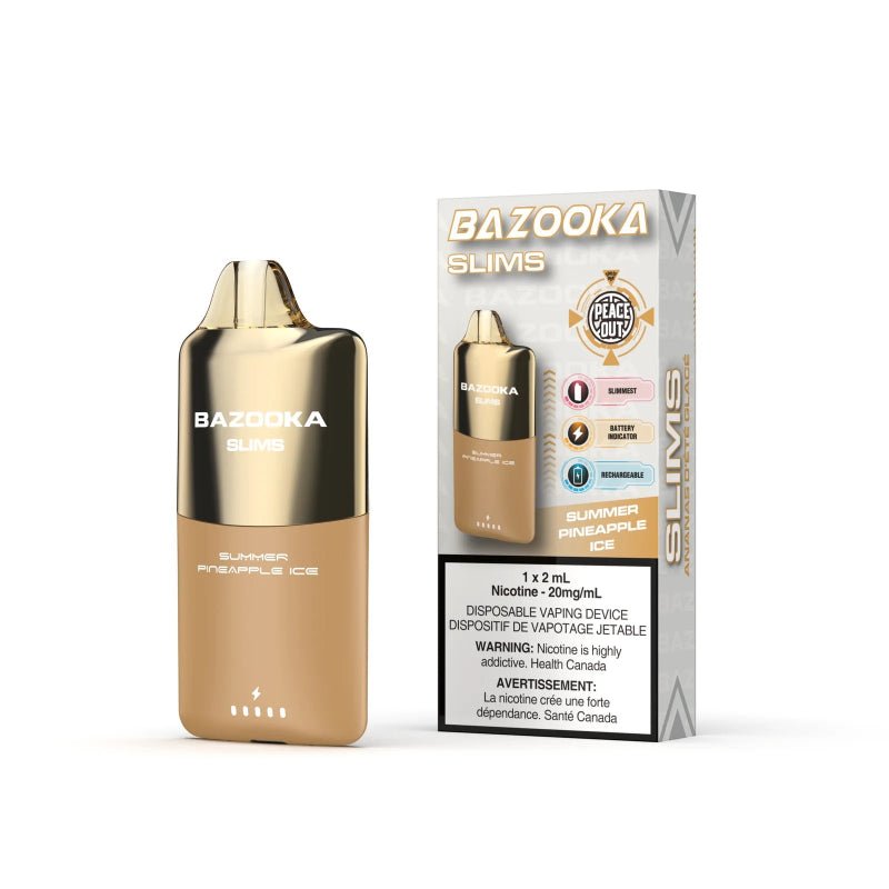 Bazooka Slims Disposable Vape - Summer Pineapple Ice - DISPOSABLE - Mister Vapor