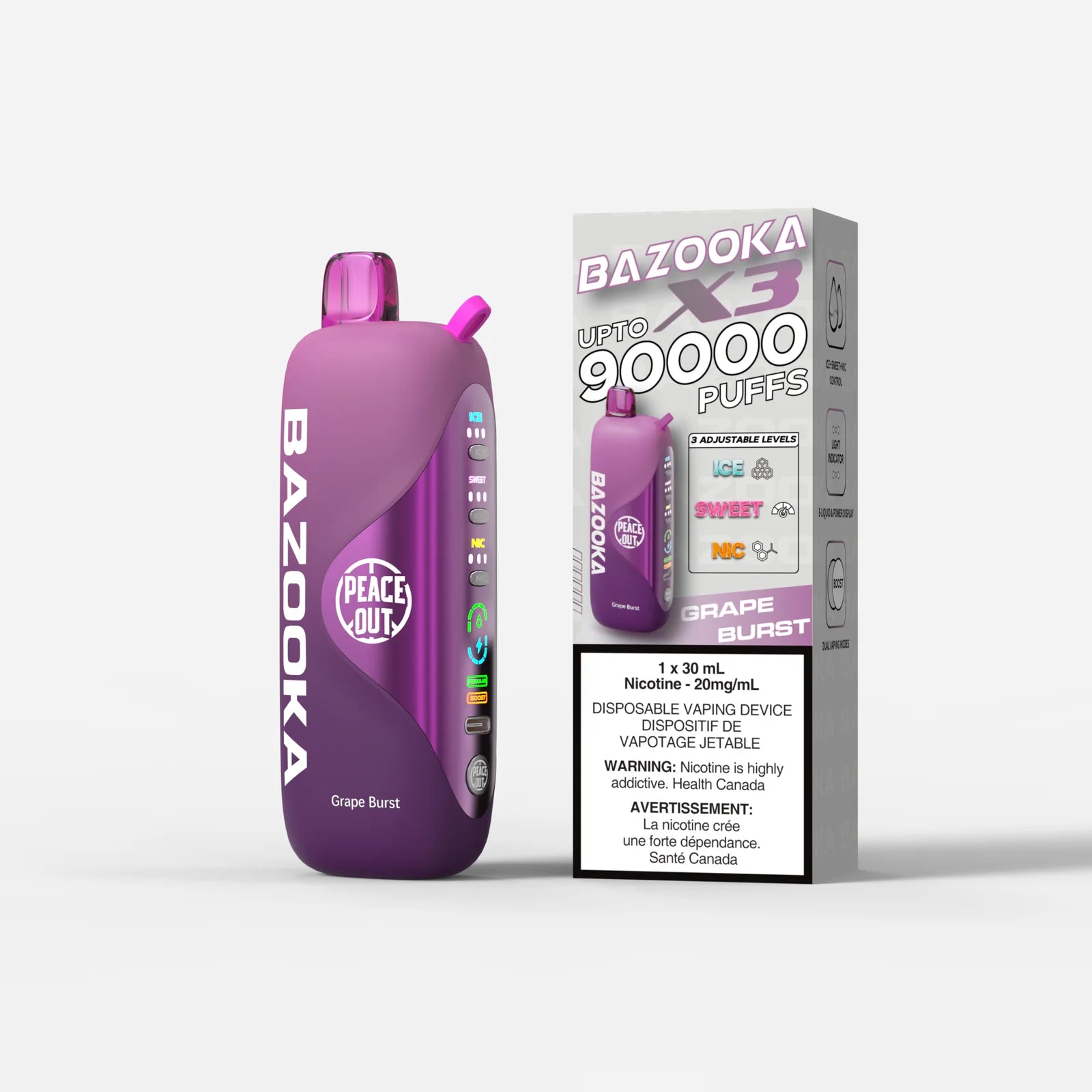 images Bazooka 90K Grape Burst Disposable Vape - DISPOSABLE - Mister Vapor