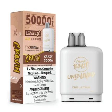 Level X G2 Ultra Flavour Beast Pods - Cravin' Crazy Cocoa, 50K Puffs - PODS - Mister Vapor