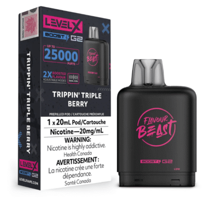 Level X G2 Boost Flavour Beast Pods - Trippin' Triple Berry, 25k Puffs - Pods - Mister Vapor