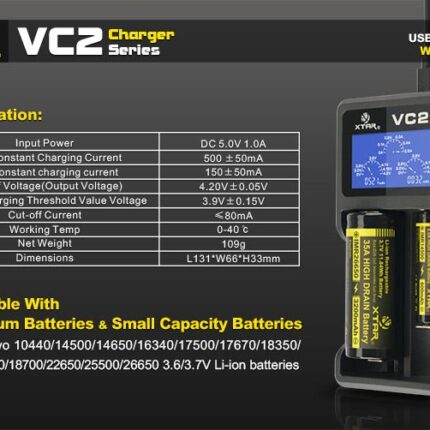 Xtar VC2 Battery Charger - Accessories - Mister Vapor